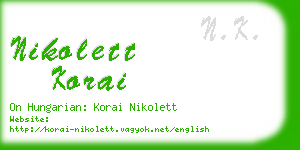 nikolett korai business card
